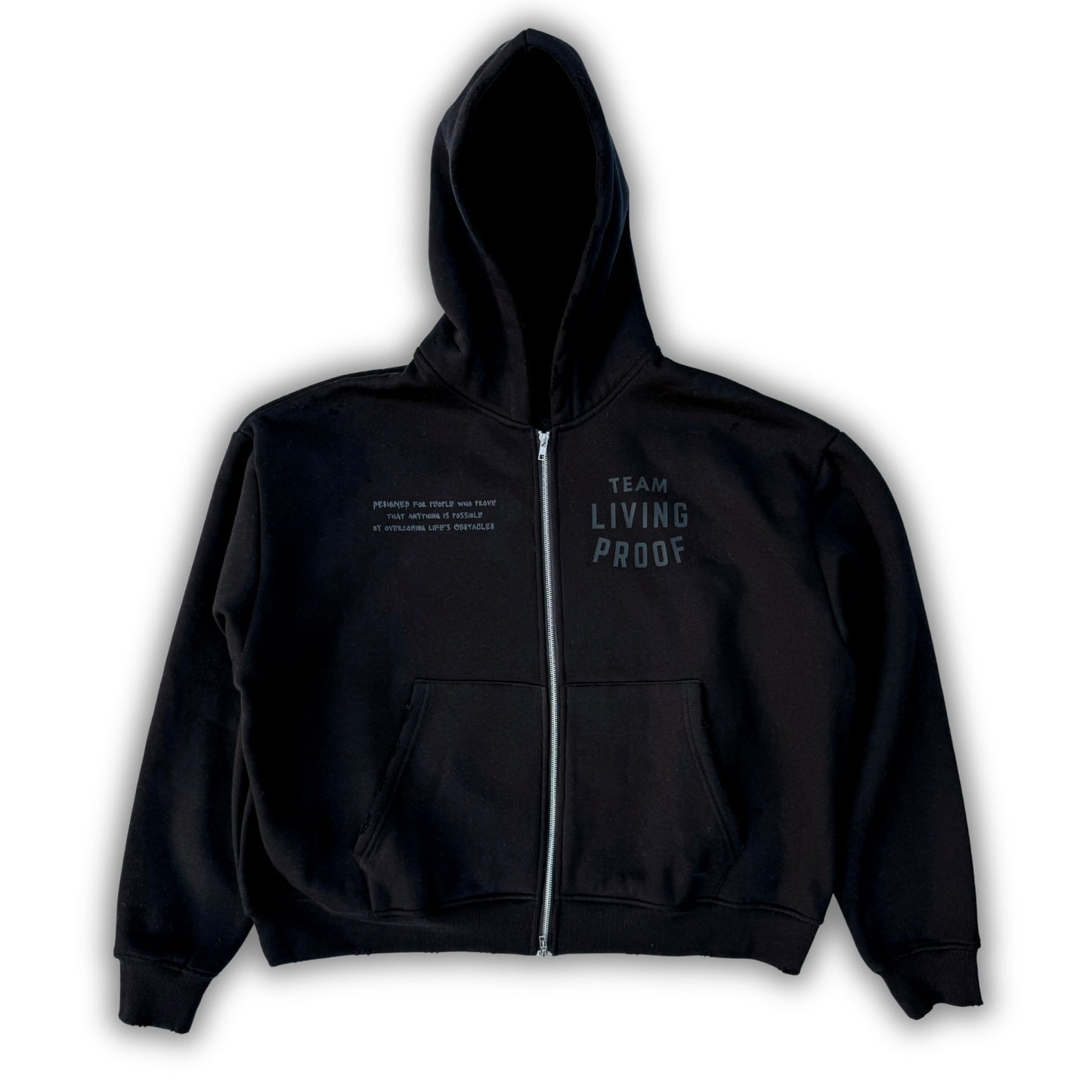 Team Living Proof "Living > Existing" Zip Hoodie (Sun-Dried Wash)