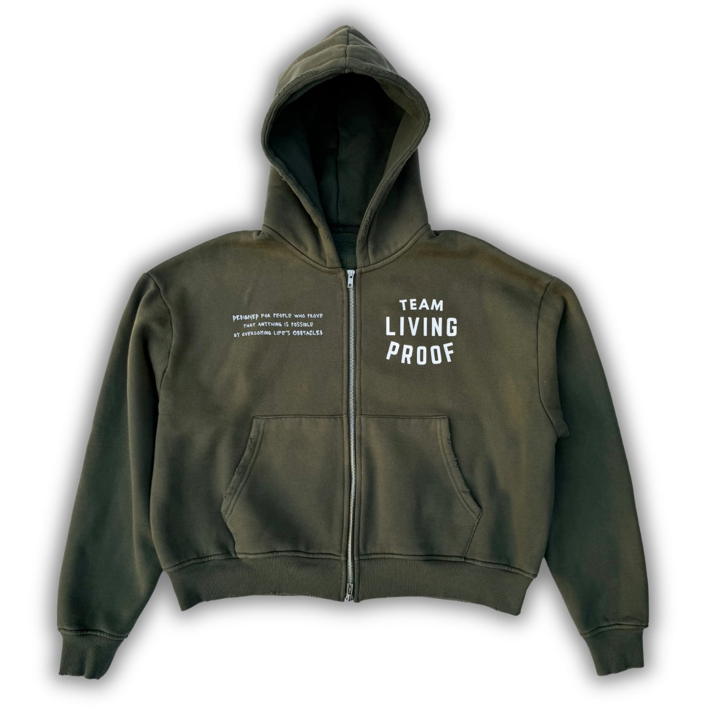 Team Living Proof "Living > Existing" Zip Hoodie (Sun-Dried Wash)
