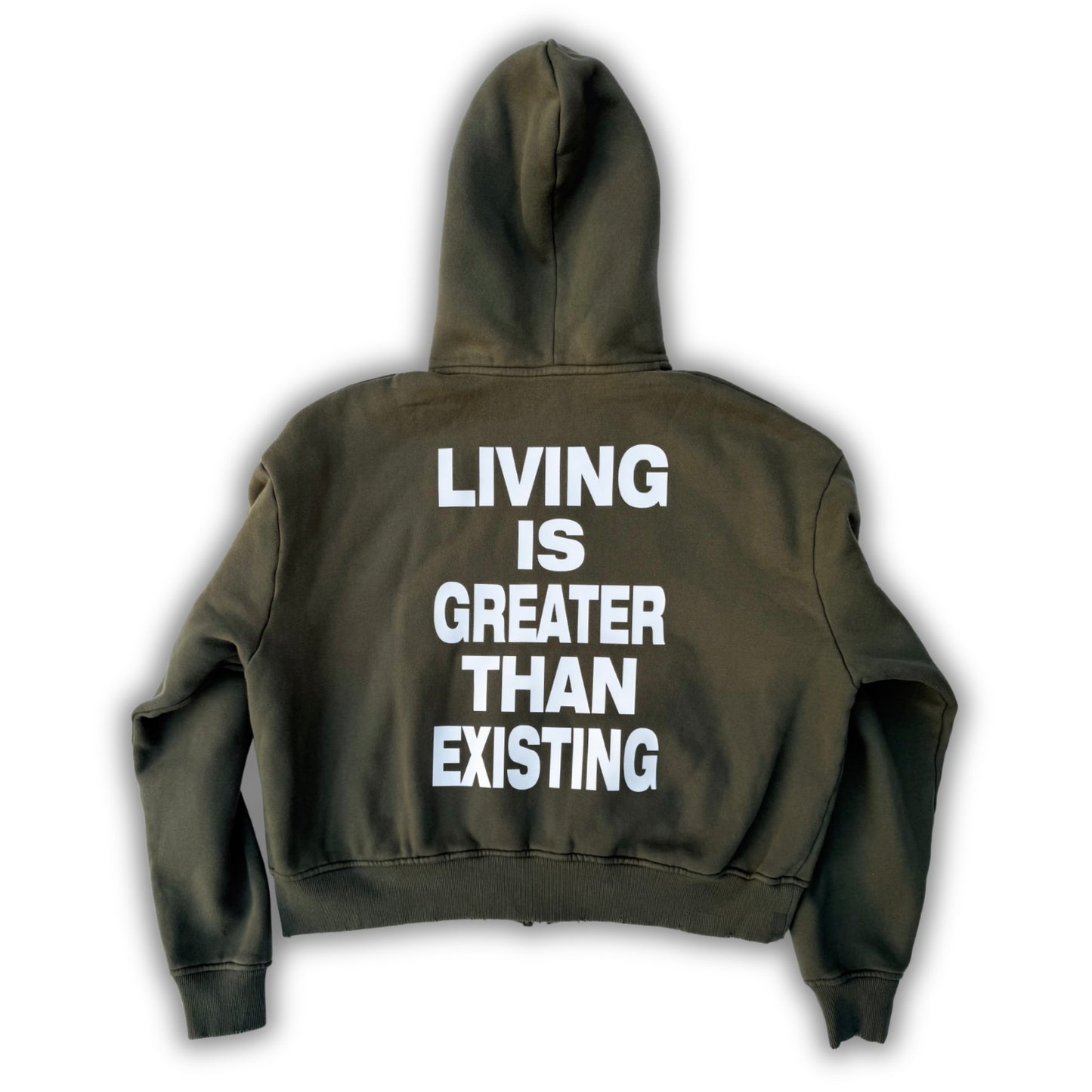 Team Living Proof "Living > Existing" Zip Hoodie (Sun-Dried Wash)