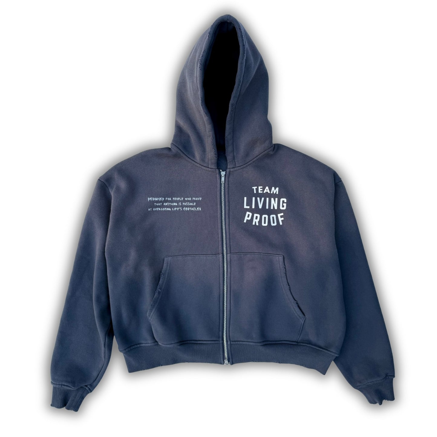 Team Living Proof "Living > Existing" Zip Hoodie (Sun-Dried Wash)